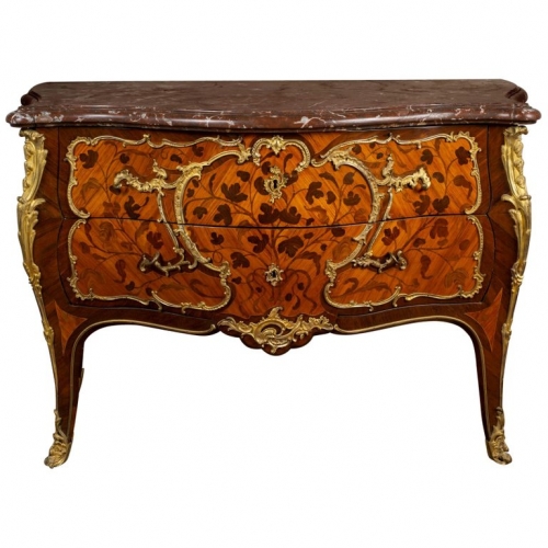 Louis XV Ormolu-Mounted Tulipwood and Bois de Bout Commode Stamped C. Chevallier
